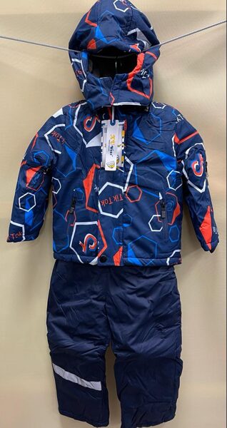 Kombinzons TIK TOK/zilas bikses/zila jaka ar oranžiem elementiem/siltināta jaka/ 98 cm