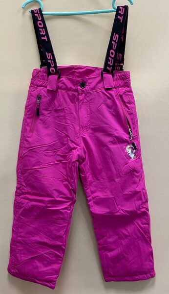 Bikses/128cm/ziemas,mitrumizturīgas/tumši rozā/ar zirdziņu/ar lencēm (8458)