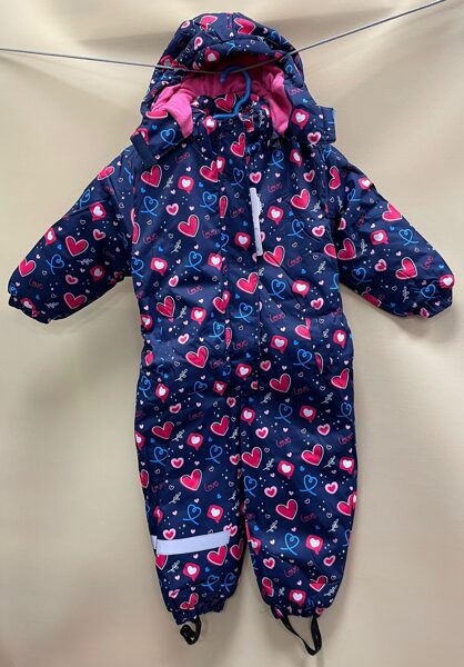 Kombinzons/104cm/tumši zils ar rozā ❤️/kopējs/ziema