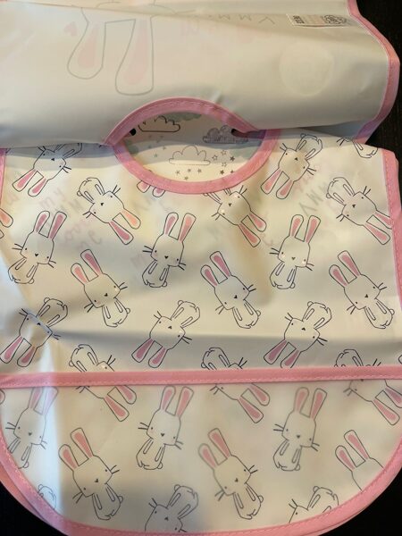 #priekšauts mitrumizturīgs/3gb/balts ar rozā zaķiem/aizdare-pipeklis