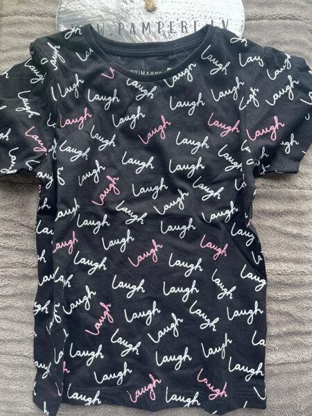 #ĪSROKU TKREKLS/MELNS AR KRĀSAINIEM LAUGH UZR/74CM/6-9 mēn