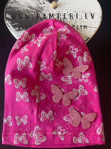 #CEPURE/meit/12-24m/plāna/tumši rozā ar taureņiem