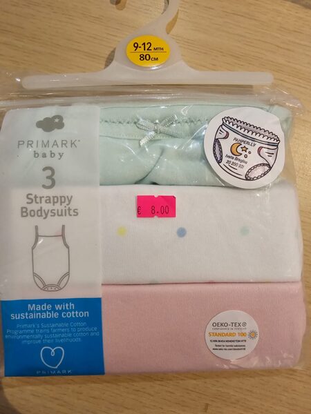 #Body ar lencītēm 9-12 mēn. 3 gab. balts rozā zaļš