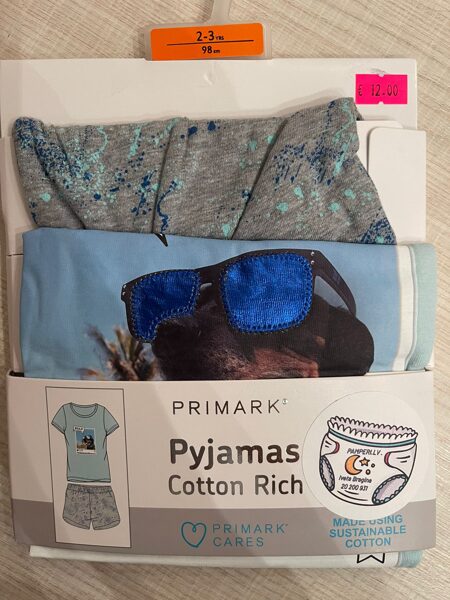 #Pidžamma īsās rokas/šorti zila augša ar brillēm,pelēki šorti 98 cm 2-3 g