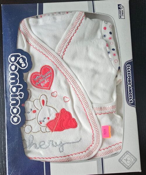 # kompl 5in1 WE BOMBINOO balts ar zaķiem un sarkanu krāsu 56 cm