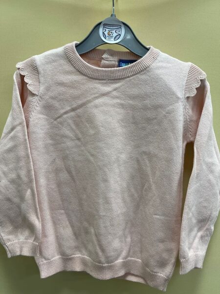 Džemperis/86-92cm/18-24 mēn./maigi rozā ar volāniem plecu daļā.