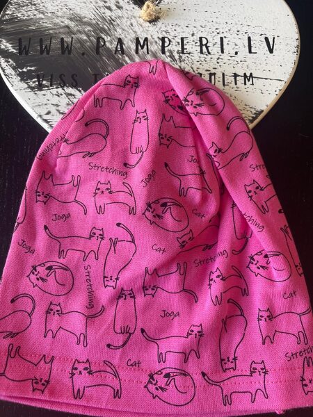 #CEPURE/meit/44-46cm/plāna/tumši rozā ar kaķiem