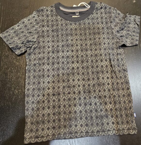 # T-krekls melns ar gaišiem rombiem 152cm/12 gadi/ JACK&JONES