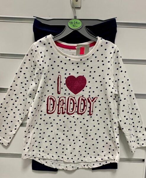 #KOMPLEKTS/KREKLIŅŠ AR GARĀM ROKĀM+LEGINGI/80CM/UZRAKSTS I ❤️DADDY