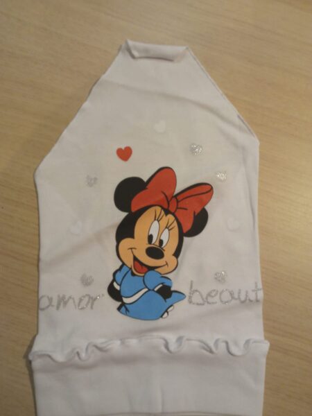 Vasaras lakatiņi/ balts ar Minniju un uzrakstu Glamorbeauty 36-44 izmērs