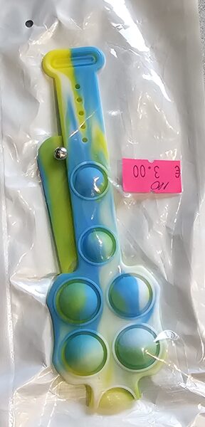 #PopIT rokas aproce/zils ar dzeltenu/ pulksteņa tipa