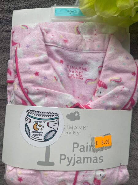 #pidžamma meit/74cm/6-9m/siltā, pogājama augša/rozā ar vienradzi