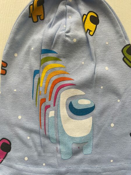 Puišu cepure/plāna/gaiši zila/AMONGUS TĒLI/platums 17 cm/dziļums 25 cm