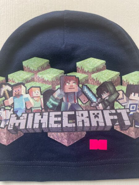 Puišu cepure/plāna/TUMŠI zila/MINECRAFT/platums 20 cm/dziļums 21 cm