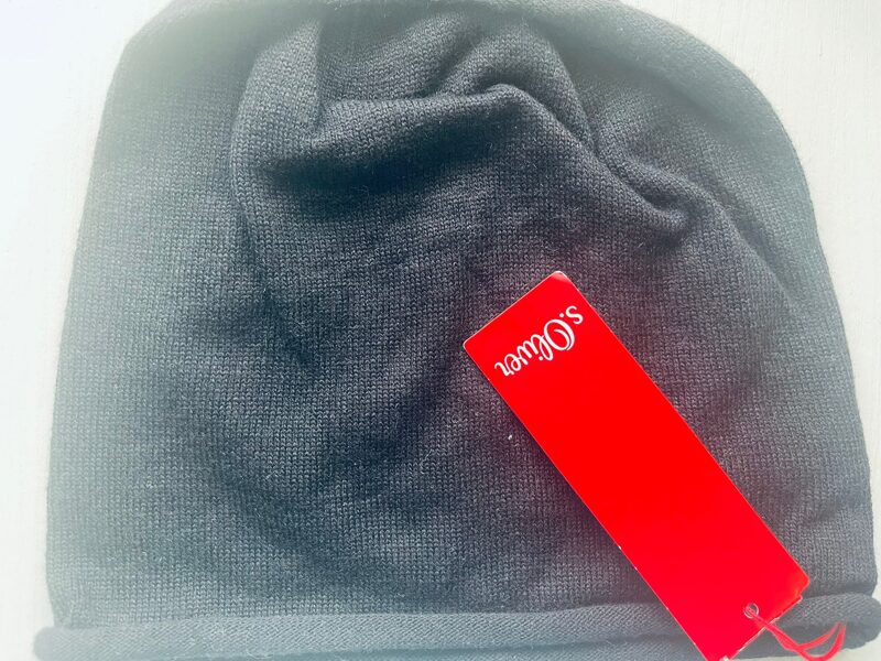 Puišu cepure/plāna/ adīta-melna/OLIVER/ platums 21 cm/dziļums 21 cm