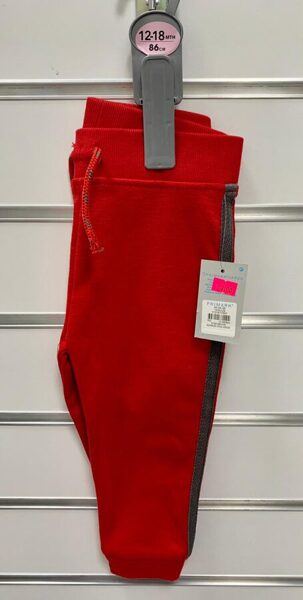 #Sporta bikses 9-12mēn./80cm/Sarkanas ar pelēku svītru sānos/siltinātas