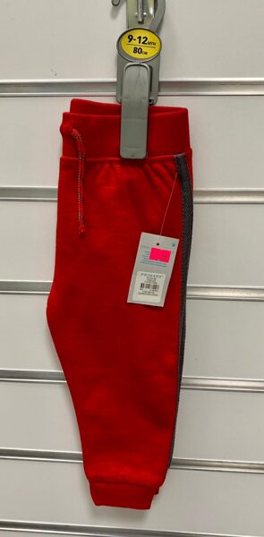 Bikses 9-12 mēn./80cm/Sarkanas ar melnu svītru sānos/Primark