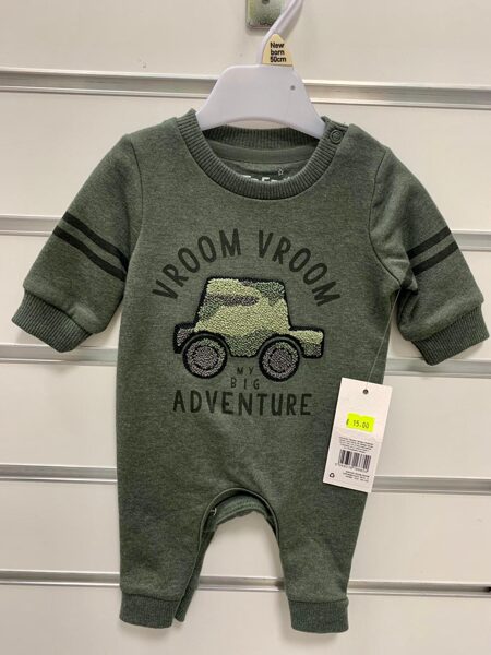 Romperis Newborn/50cm/Zaļš-Vroom Adventure.