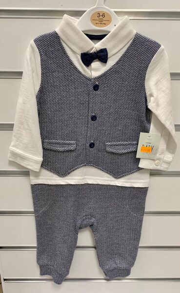 #Svinīgs komplekts zēniem/3-6 mēn./Garroku balts krekls ar pelēku vesti+Pelēkas bikses+Tauriņš