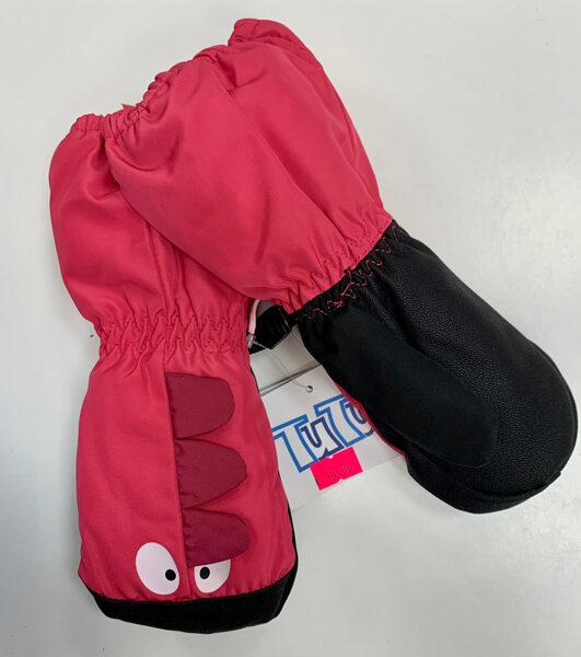 Sniega cimdi 1-2 gadi/Sarkani ar melnu plaukstas daļu.