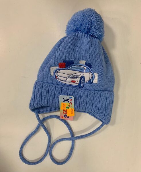 #Cepure/ zila ar baltu auto, sienama/6-12 mēn/silta ar oderi