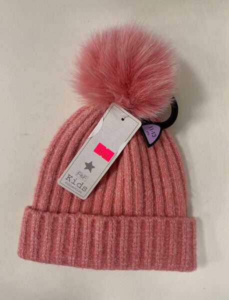 #Cepure 7-10 gadi/rozā krāsā ar bumbuli vai 11-13g