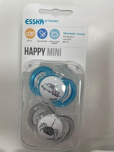ESSKA/Happy mini knupīši 0-6 mēn./2gb/Gaiši zils ar auto+Pelēks ar zirnekli