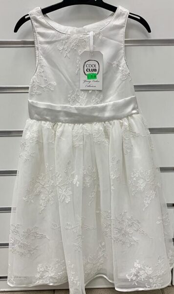 #SVINĪGA KLEITA BEZ ROKĀM 98CM/BALTA AR ZIEDU RAKSTU