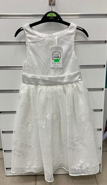 #Svinīga kleita bez rokām /104cm/Balta ar ziedu rakstu