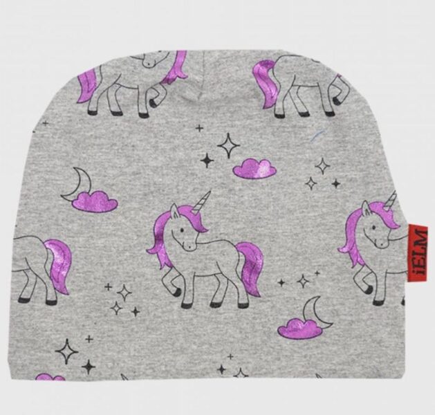 Pavasara cepure/izmērs 48/9-12 mēn./Rozā ar vienradža printu.