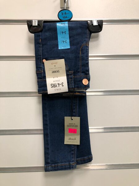 Džinsa bikses meitenēm Skinny/3-4 gadi/104cm/Tumši zilas.