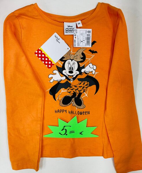 Garroku krekliņš 4 gadi/98-107cm/Oranžš ar Minnie Mouse/Happy Halloween/Kiabi