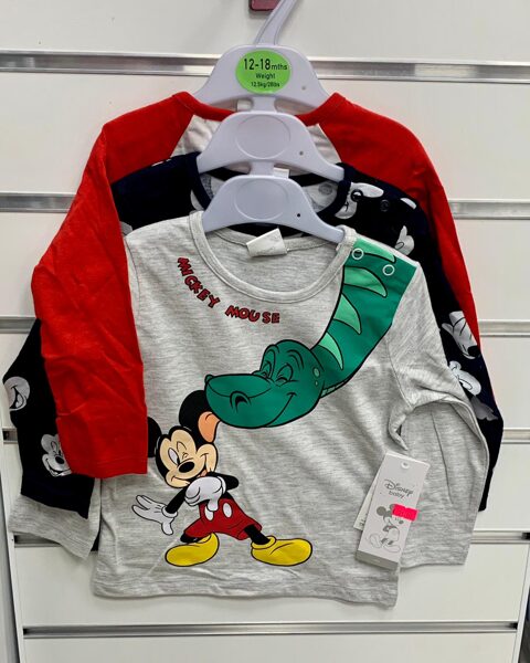 Garroku krekliņi 3gb/12-18 mēn./86cm/Sarkans, melns, pelēks ar Mickey mouse 