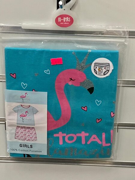 Pidžama meiteņu/īsā/10-11 gadi/140-146cm/Ar rozā flamingo