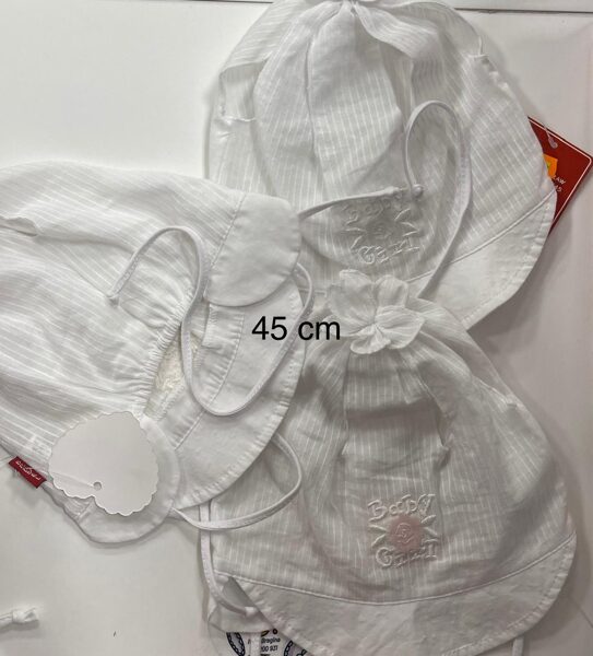 Vasaras cepure meitenēm/izmērs 45cm/Balta, sienama/Baby girl
