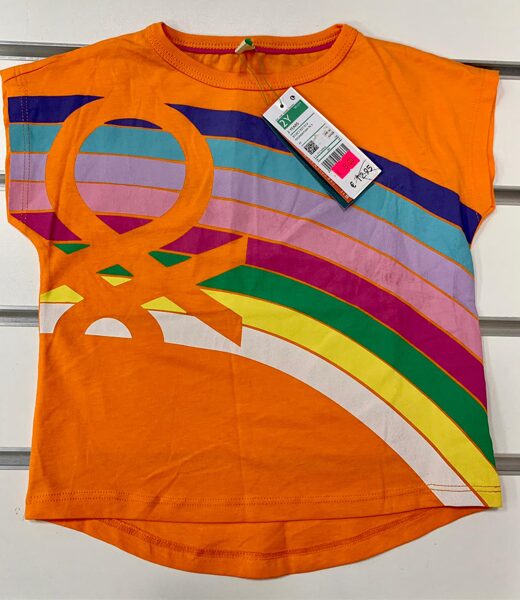 Īsroku krekls 2gadi/oranžš ar varavīksni