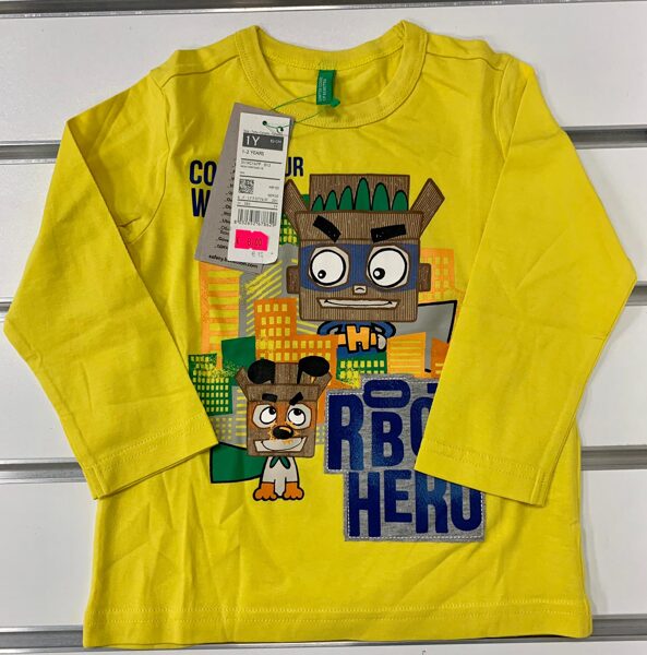 #Garroku krekls 1-2 gadi/Dzeltens ar robotiem/Robot hero