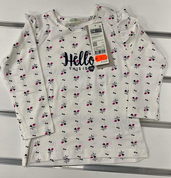 Garroku krekls 9-12 mēn./74cm/Balts ar puķītēm/Hello this is me.