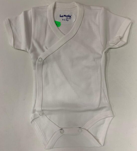 Īsroku body 0-3 mēn./Balts, pogājams priekšpusē/LaModa