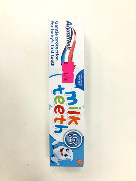 Zobu pasta Aquafresh/0-2 gadi/Milk teeth/Kastītē.