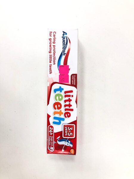 Zobu pasta Aquafresh/3-5 gadi/Little teeth/Kastītē.
