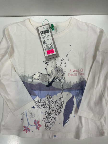 Garroku krekliņš/82cm/Balts ar lapsu/A world of Endless Magic