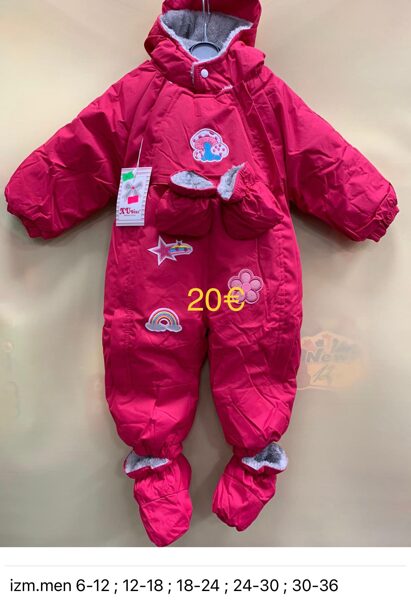 Rudens-ziemas kombinezons/12-18 mēn./Tumši rozā ar varavīksni.
