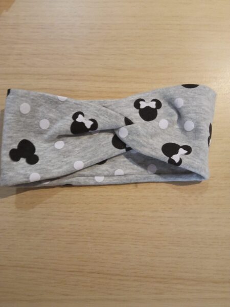 Galvas lenta meitenēm pelēks ar baltiem aplīšiem un mikimauisi
