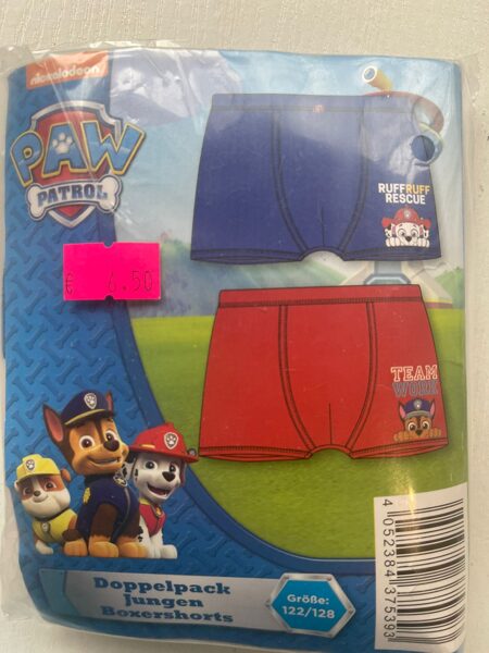 Apakšbikses/puišu/PAW PATROL/2 gb/6-7gadi/122 cm
