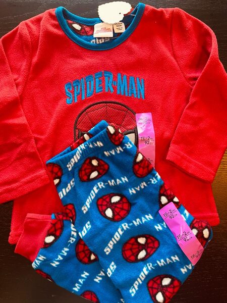 #pidžamma Spider-man, sarkana augša+zilas bikses/siltā
