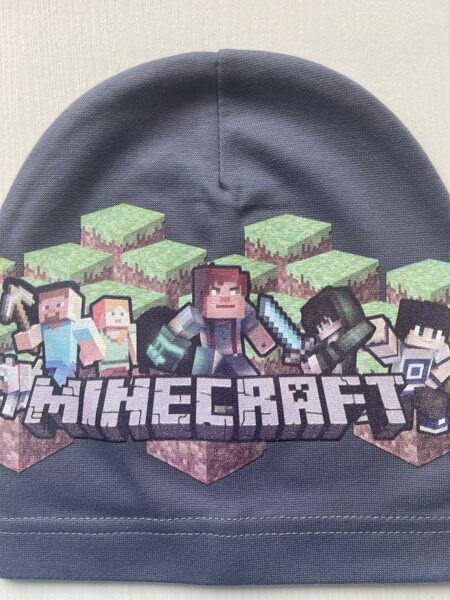 Puišu cepure/plāna/pelēka/MINECRAFT/platums 20 cm/dziļums 21 cm