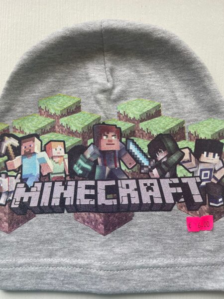 Puišu cepure/plāna/gaiši pelēka/MINECRAFT/platums 20 cm/dziļums 21 cm