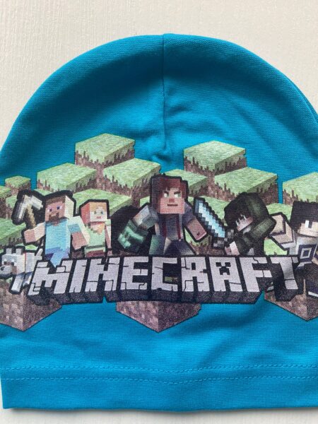 Puišu cepure/plāna/tirkīza/MINECRAFT/platums 20 cm/dziļums 21 cm