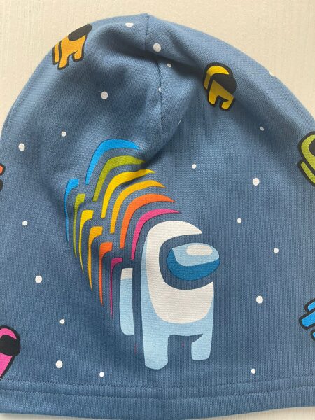 Puišu cepure/plāna/pelēkzil/AMONGUS TĒLI/platums 20 cm/dziļums 20 cm